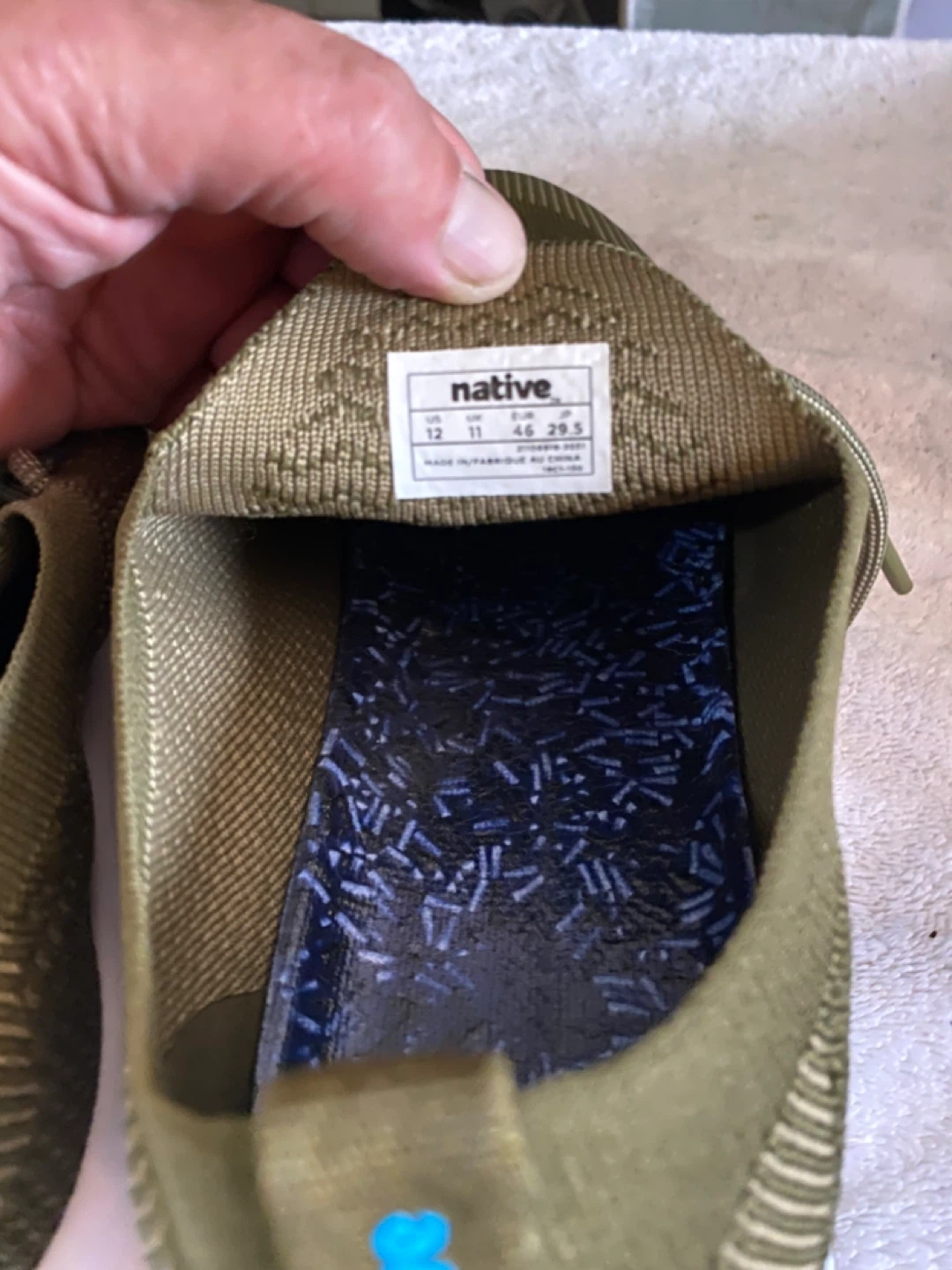 Native Miles Olive Green Knit Sneakers - Size 12 - photo 4