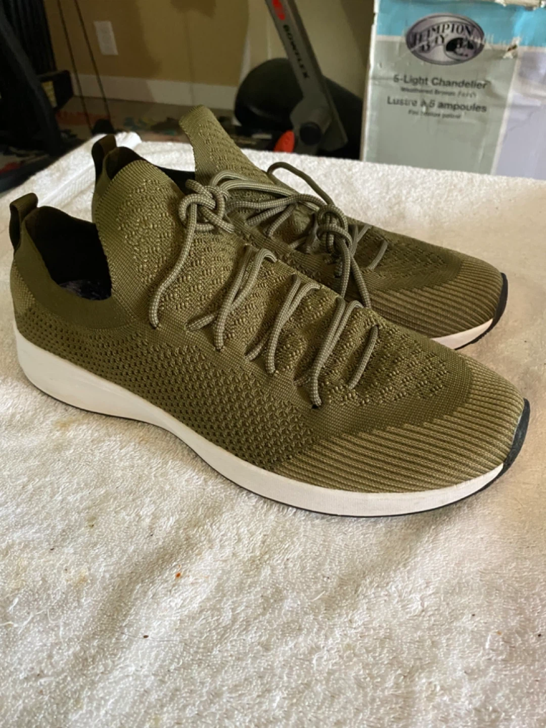 Native Miles Olive Green Knit Sneakers - Size 12