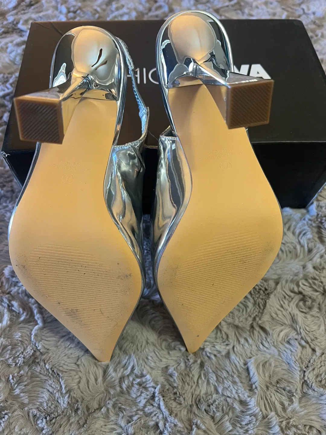 Fashion Nova Silver Heels - Size 7.5 image indicator(3)