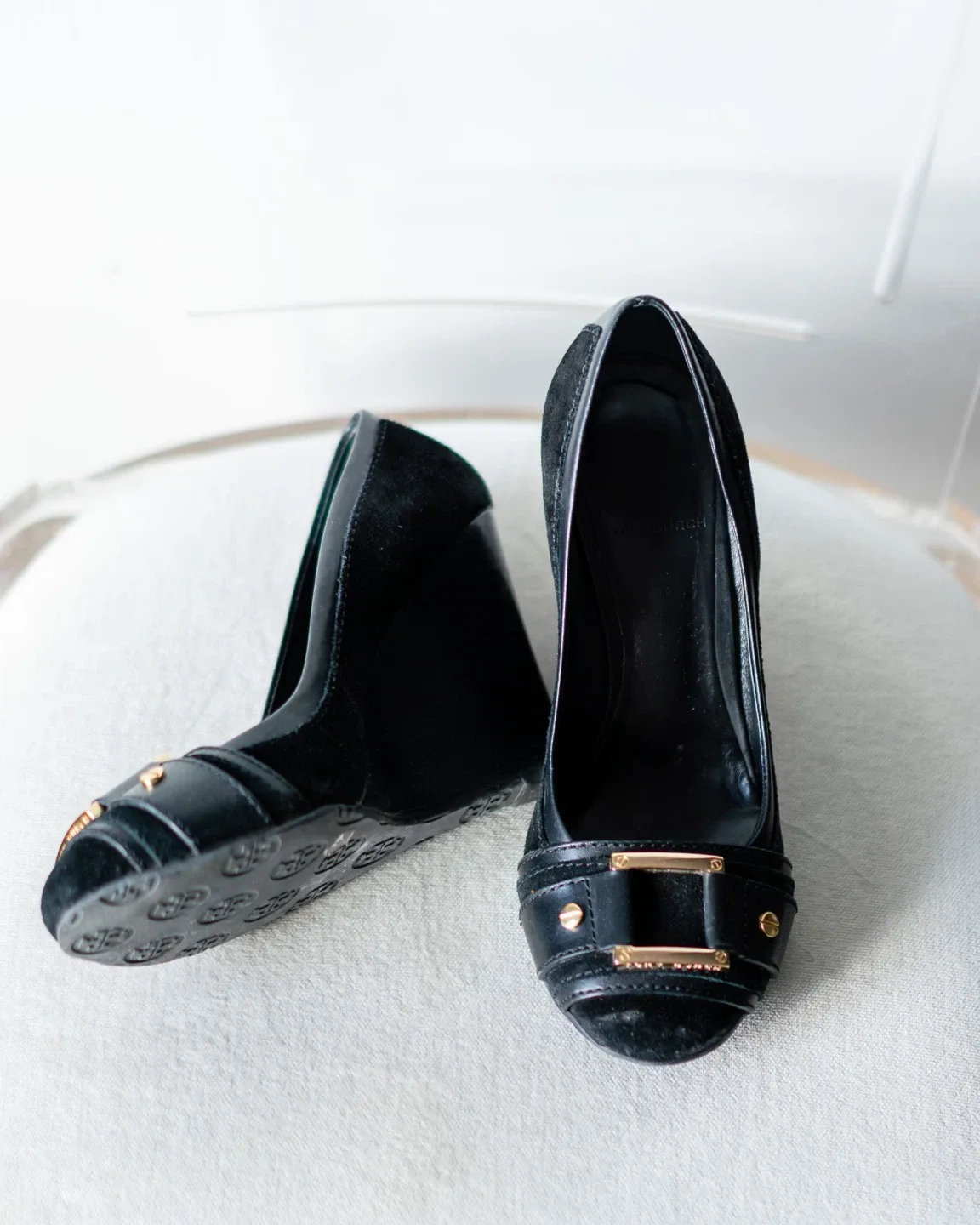 Tory Burch Black Suede Wedge Heel image indicator(3)
