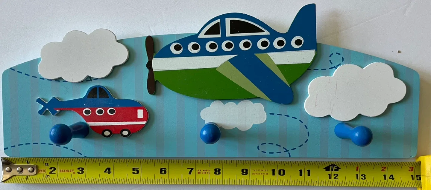 Airplane & Helicopter Wooden Wall Hooks thumbnail