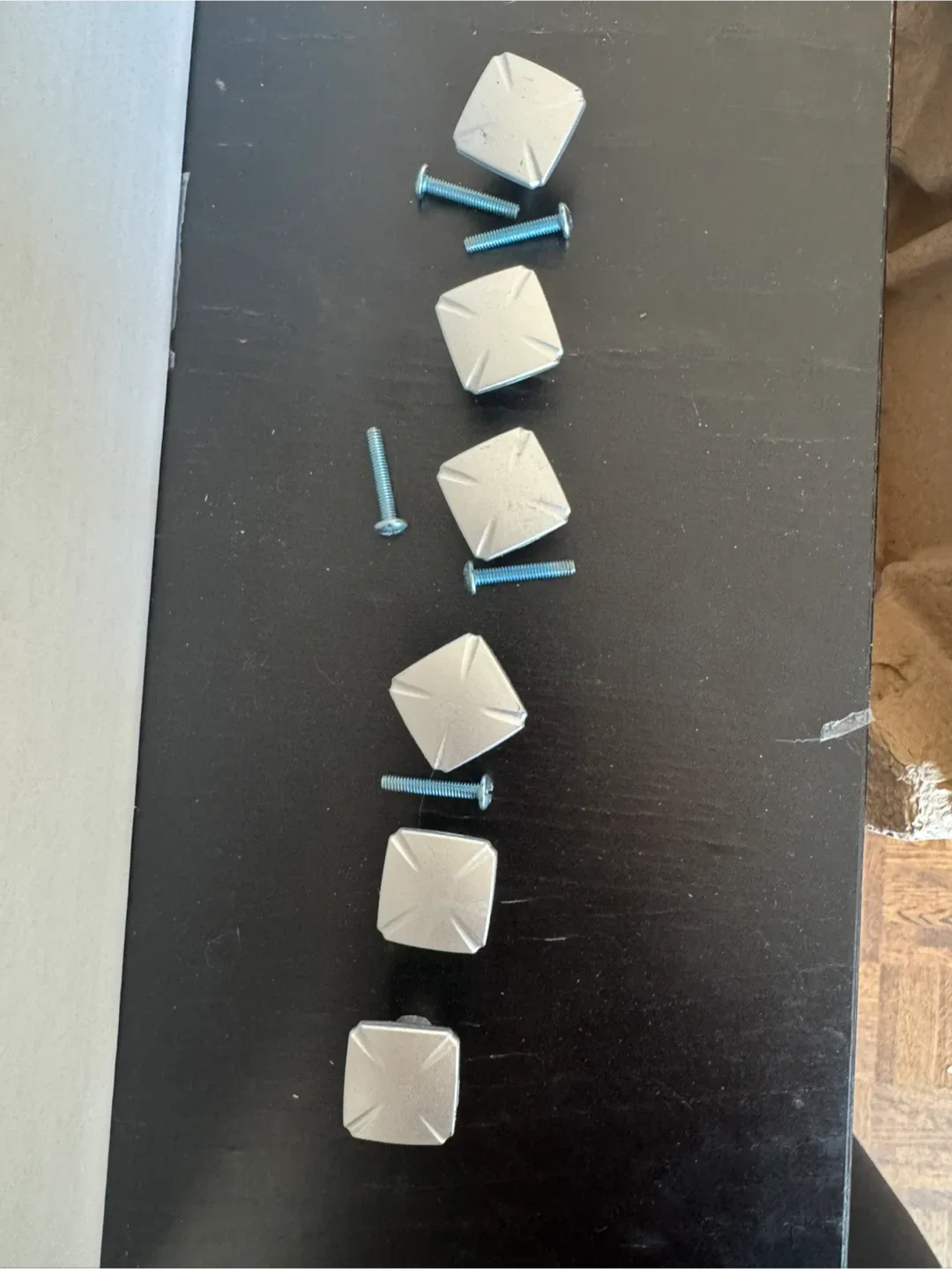 6 Silver Square Cabinet Knobs thumbnail