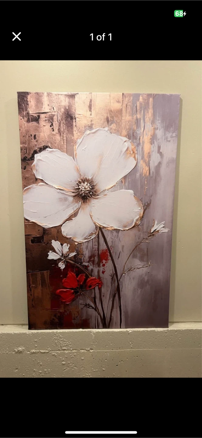 Floral Textured Canvas Wall Art