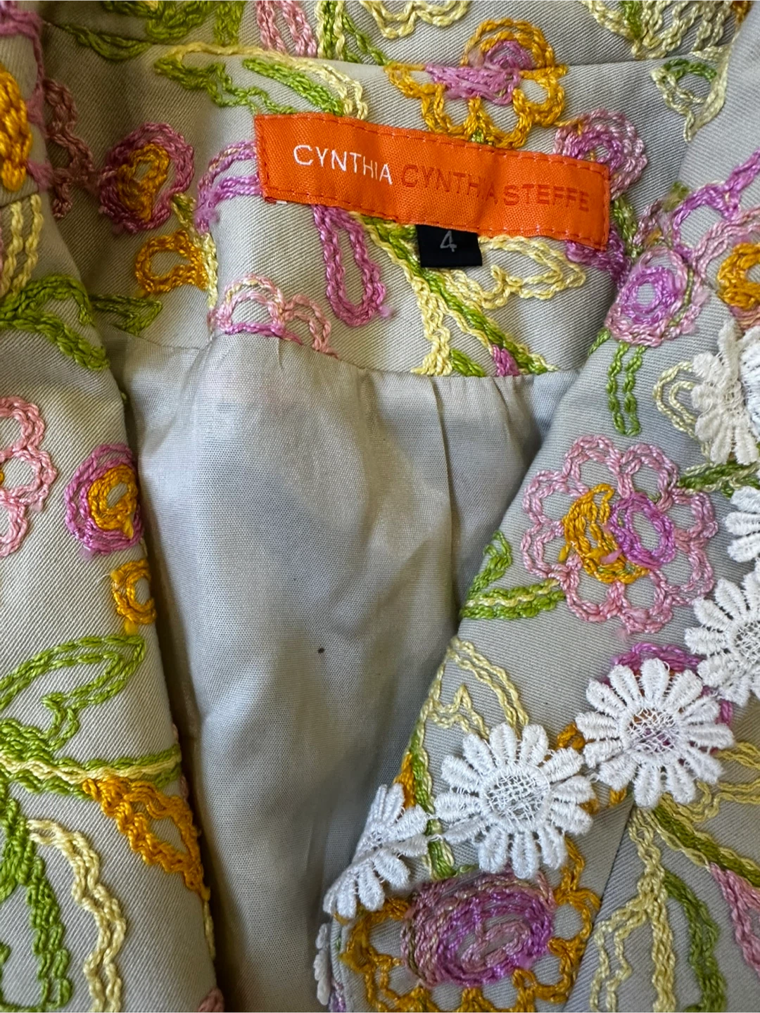 Cynthia Steffe Floral Embroidered Jacket - Size 4 - photo 4