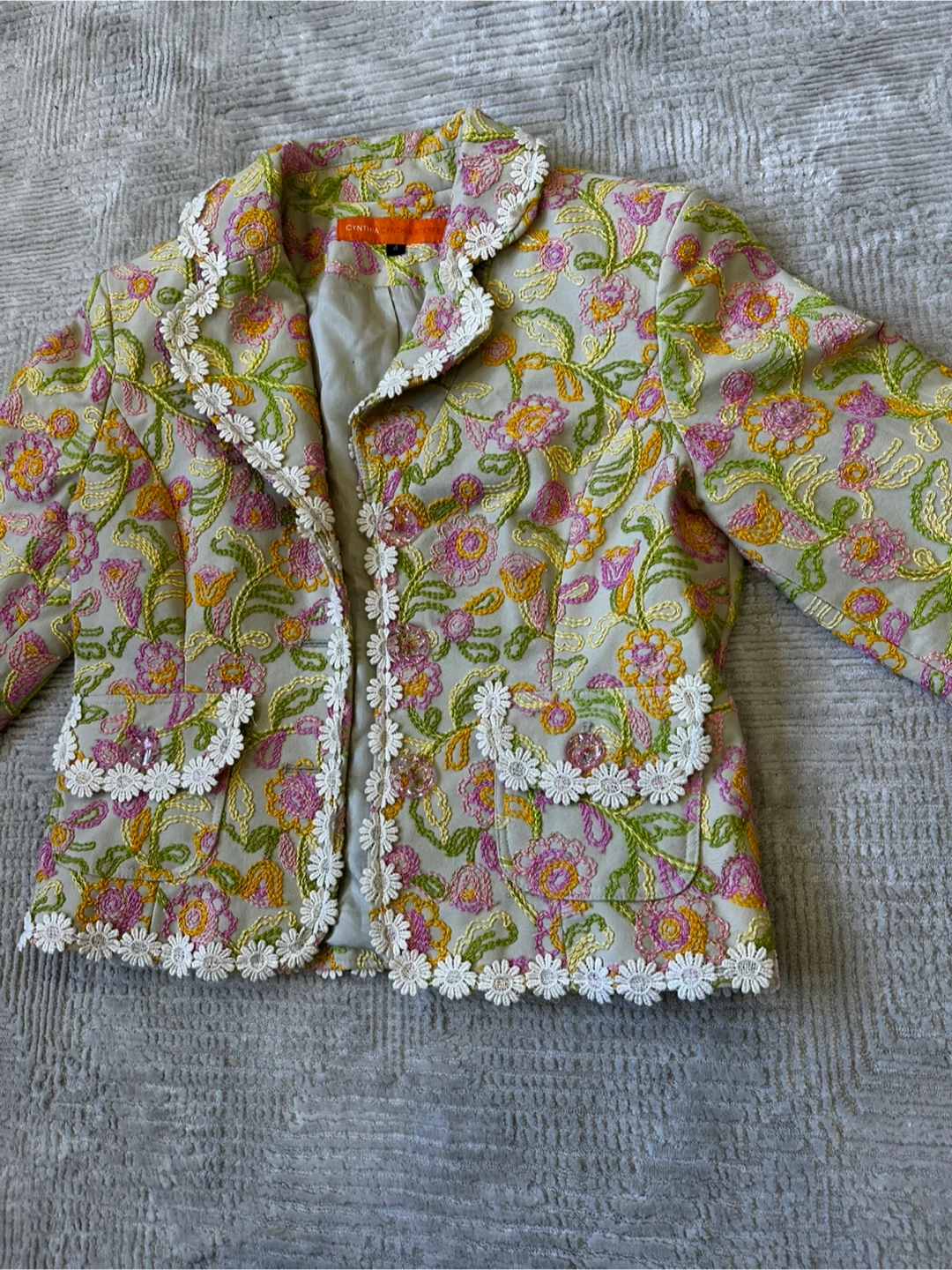 Cynthia Steffe Floral Embroidered Jacket - Size 4 - photo 2