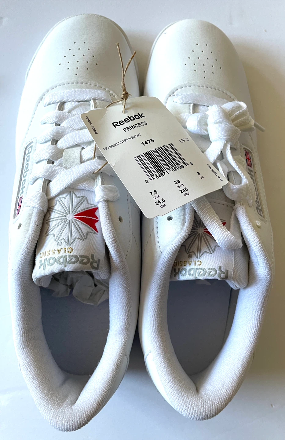 New Reebok Princess White Sneakers - Women's Size 7.5