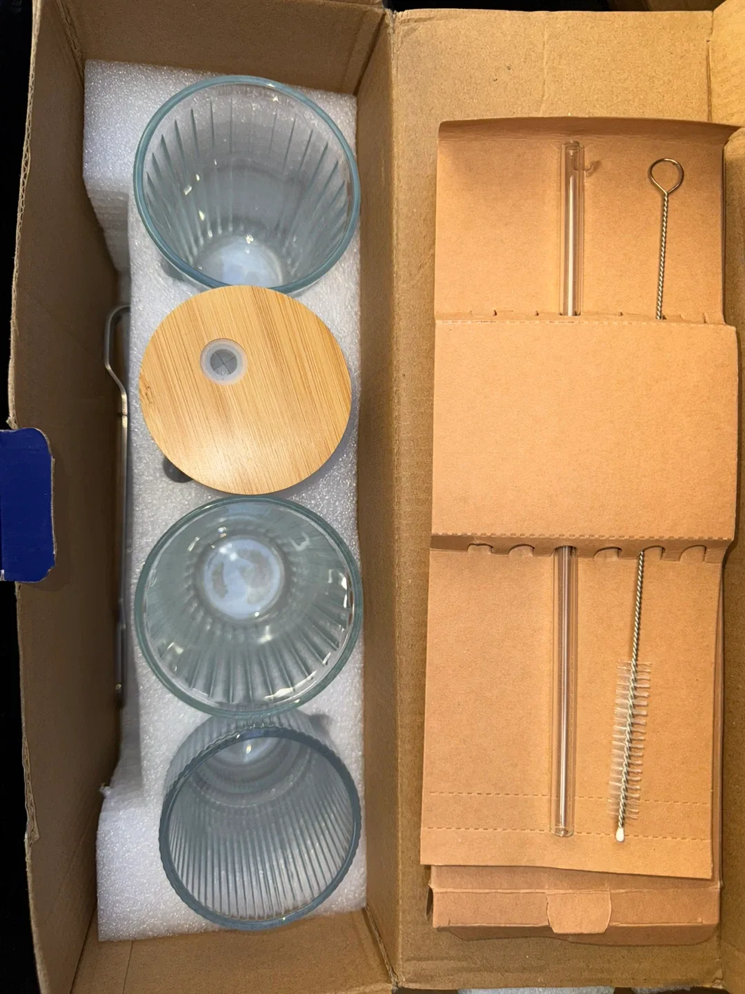 Hefbcomk Ribbed Glassware 16oz Set of 4 image indicator(3)