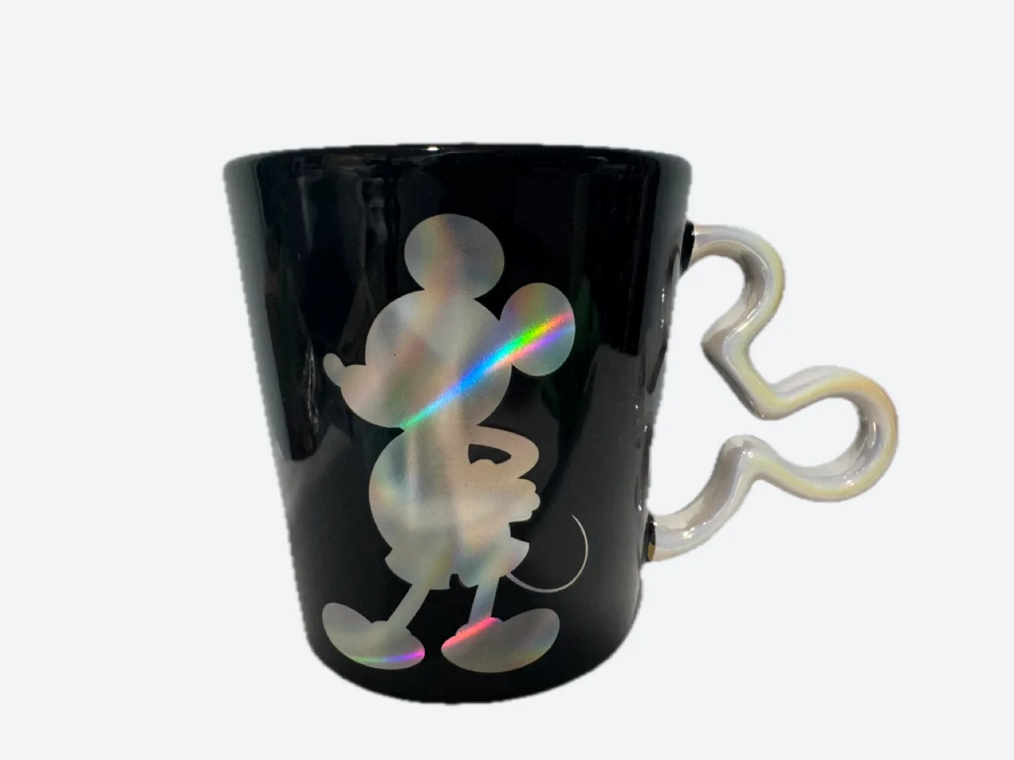 Disney Mickey Figural Handle Mug 💯 Anniversary Iridescent image indicator(2)