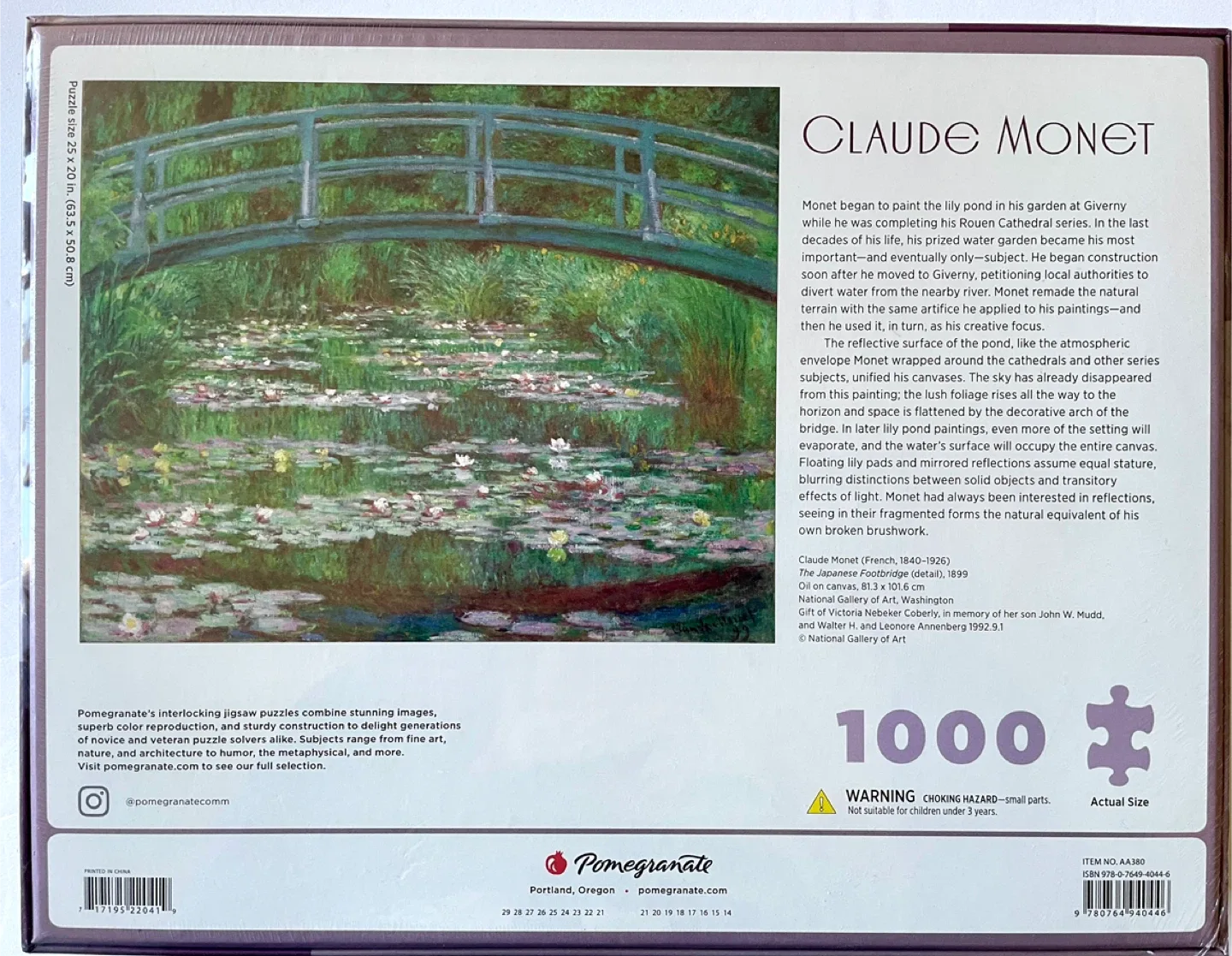 NEW - Claude Monet 1000 Pieces Puzzle image indicator(2)