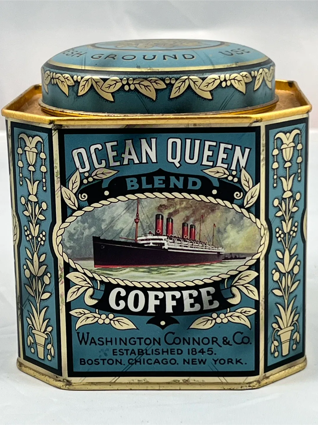 Vintage Daher Ocean Queen Blend Coffee Tin thumbnail