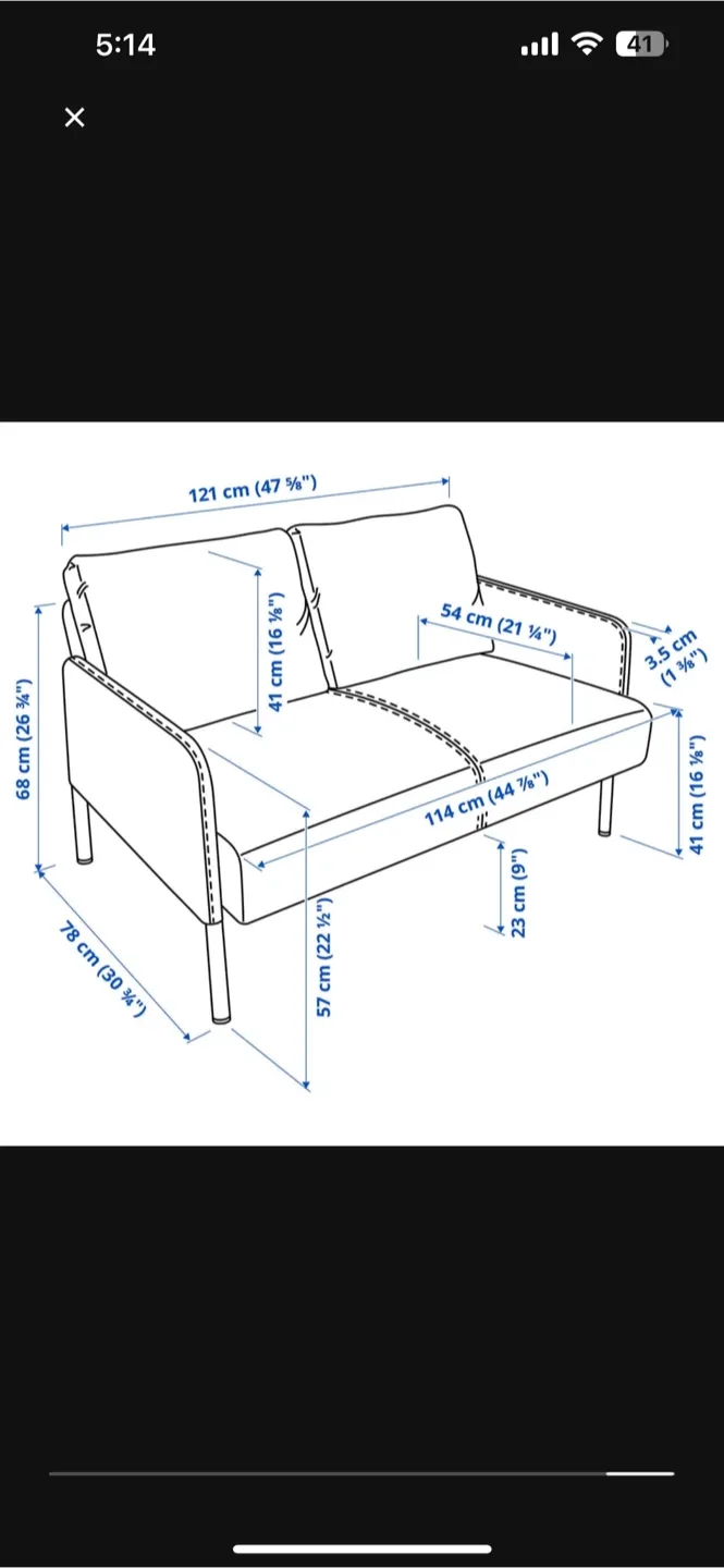 IKEA Glostad 2-Seat Sofa - Blue image indicator(2)