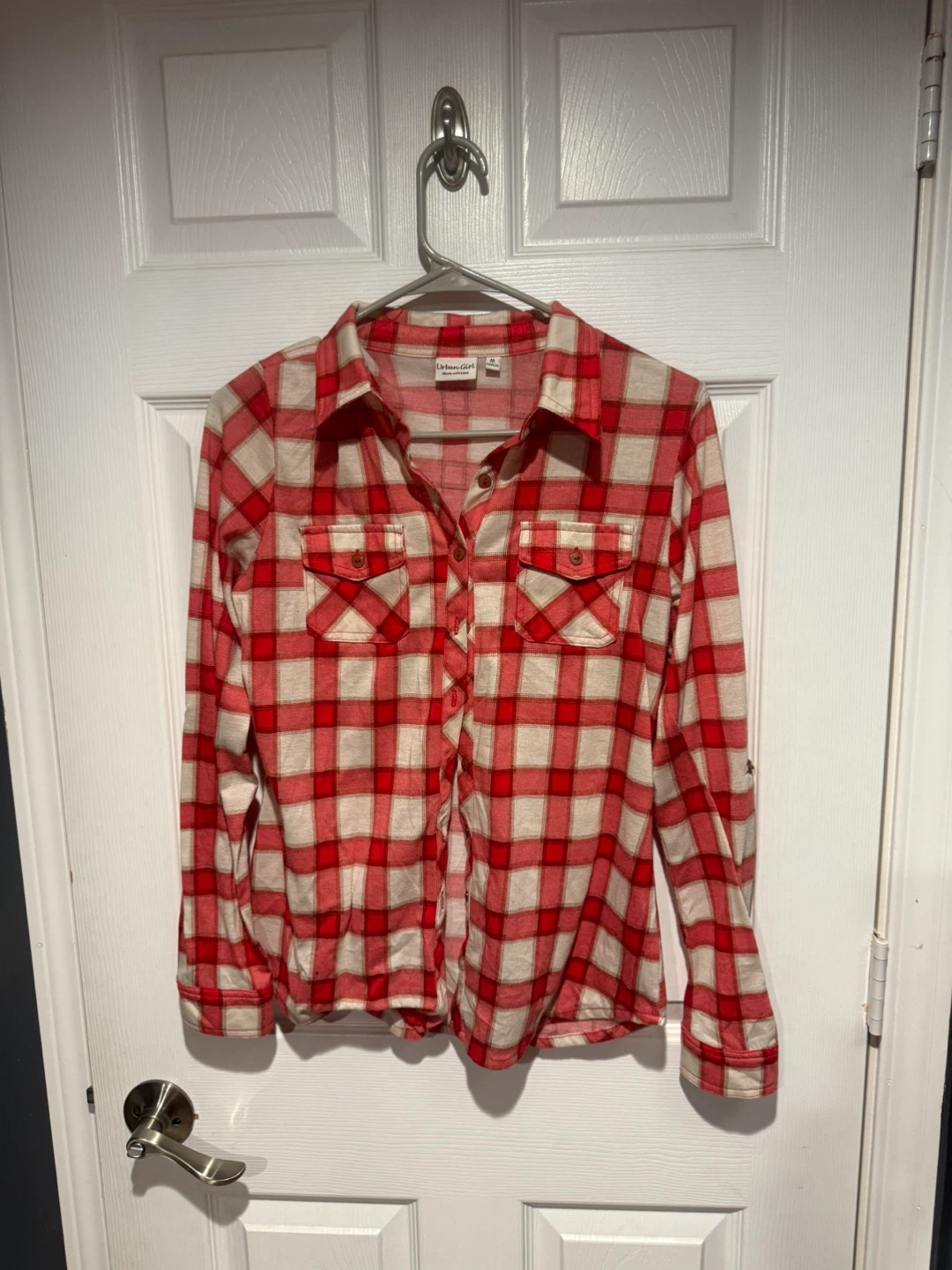 Urban Girl Red Plaid Shirt - Size M - photo 3