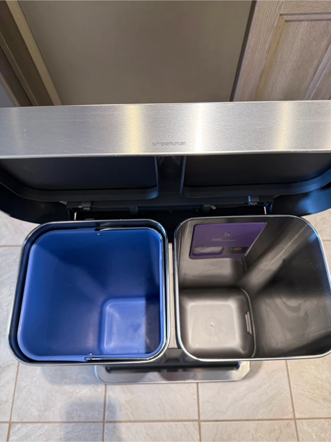 simplehuman Dual Compartment Trash Can - photo 3