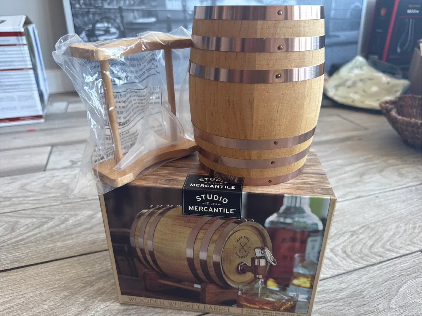 Studio Mercantile Wooden Whiskey Barrel thumbnail
