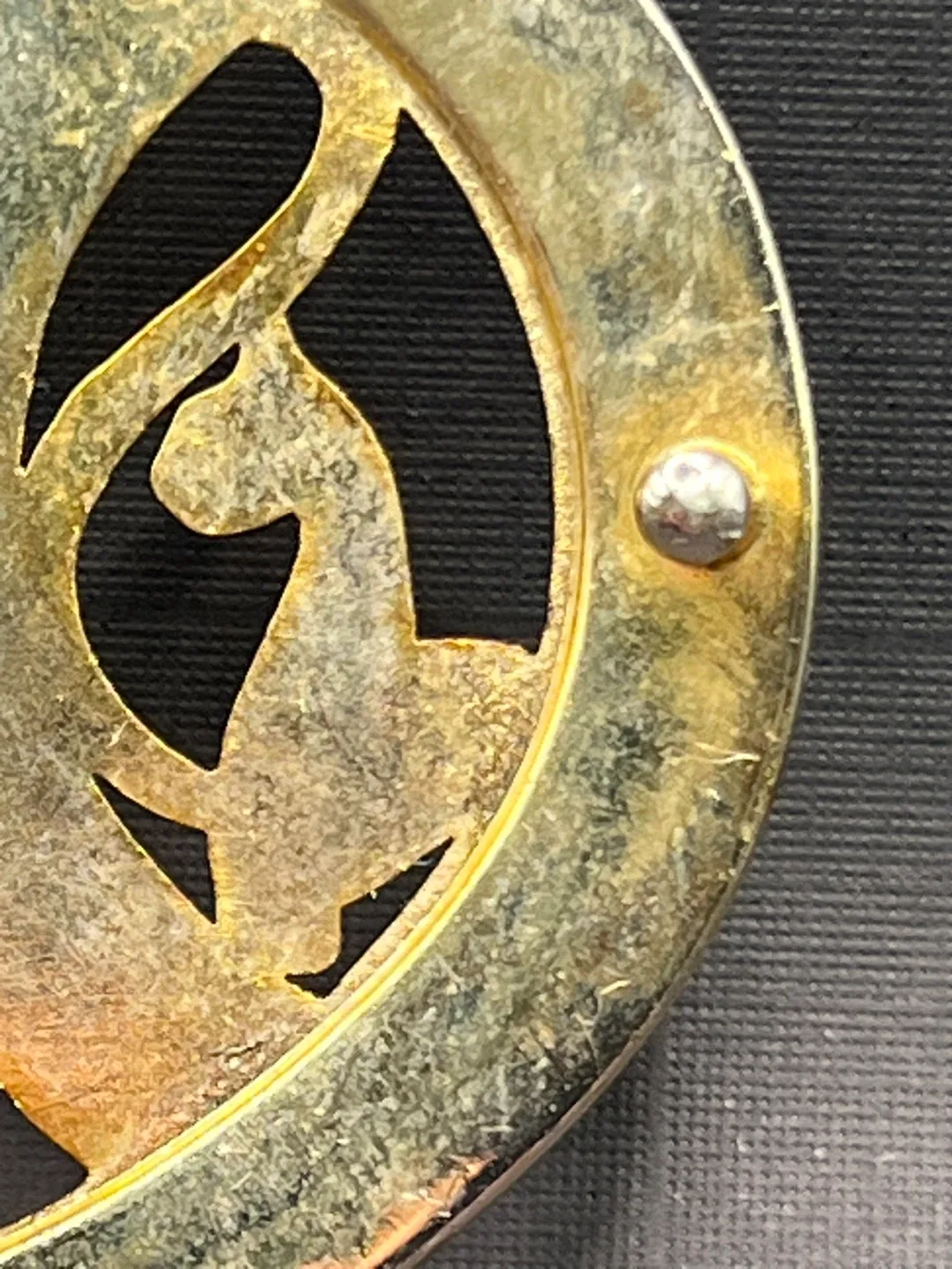 Gold Tone Rhinestone Cat Belt Buckle image indicator(6)