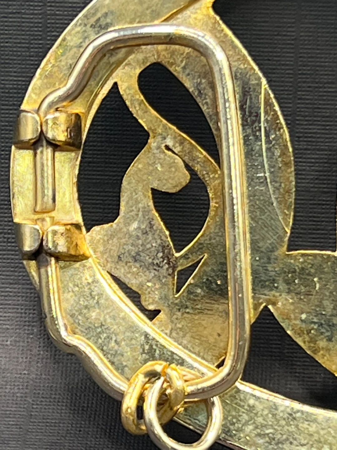 Gold Tone Rhinestone Cat Belt Buckle - photo 5