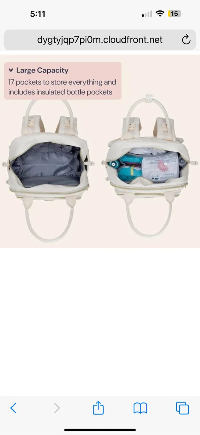 Luxe Vegan Leather Diaper Backpack image indicator(2)