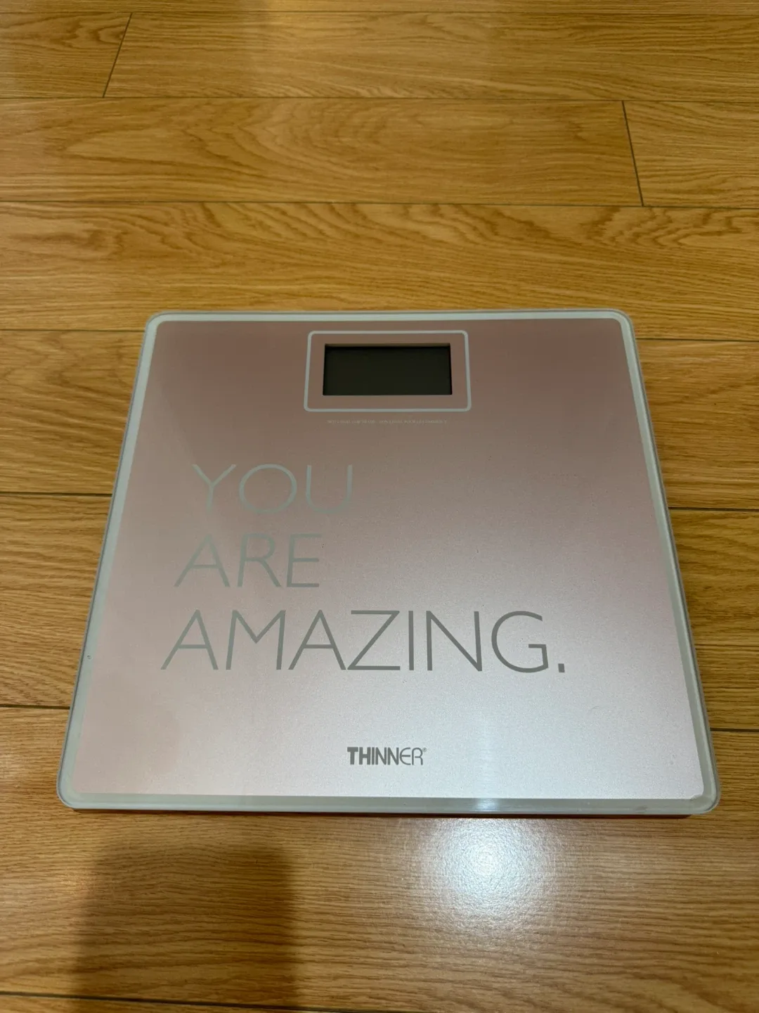 Thinner 'You Are Amazing' Digital bathroom Scale in rose gold🧡 thumbnail