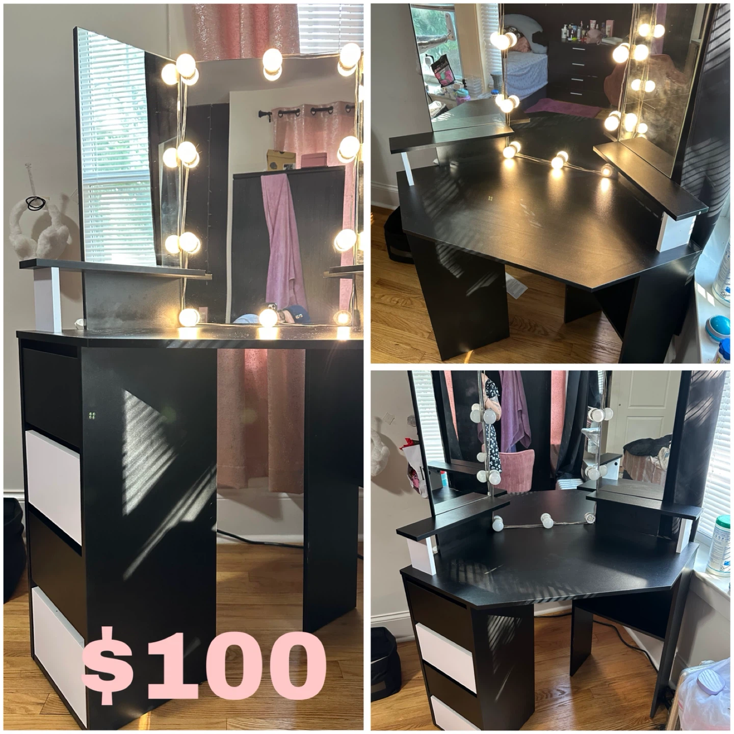 Vanity Makeup Table with Lighted Mirror