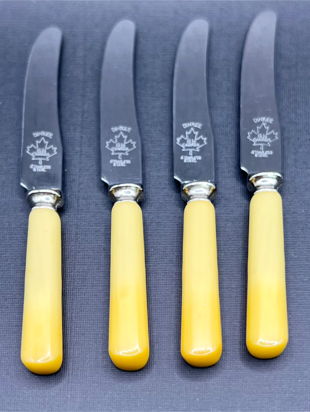 vintage Dinkee knives with Bakelite handles butter knives
