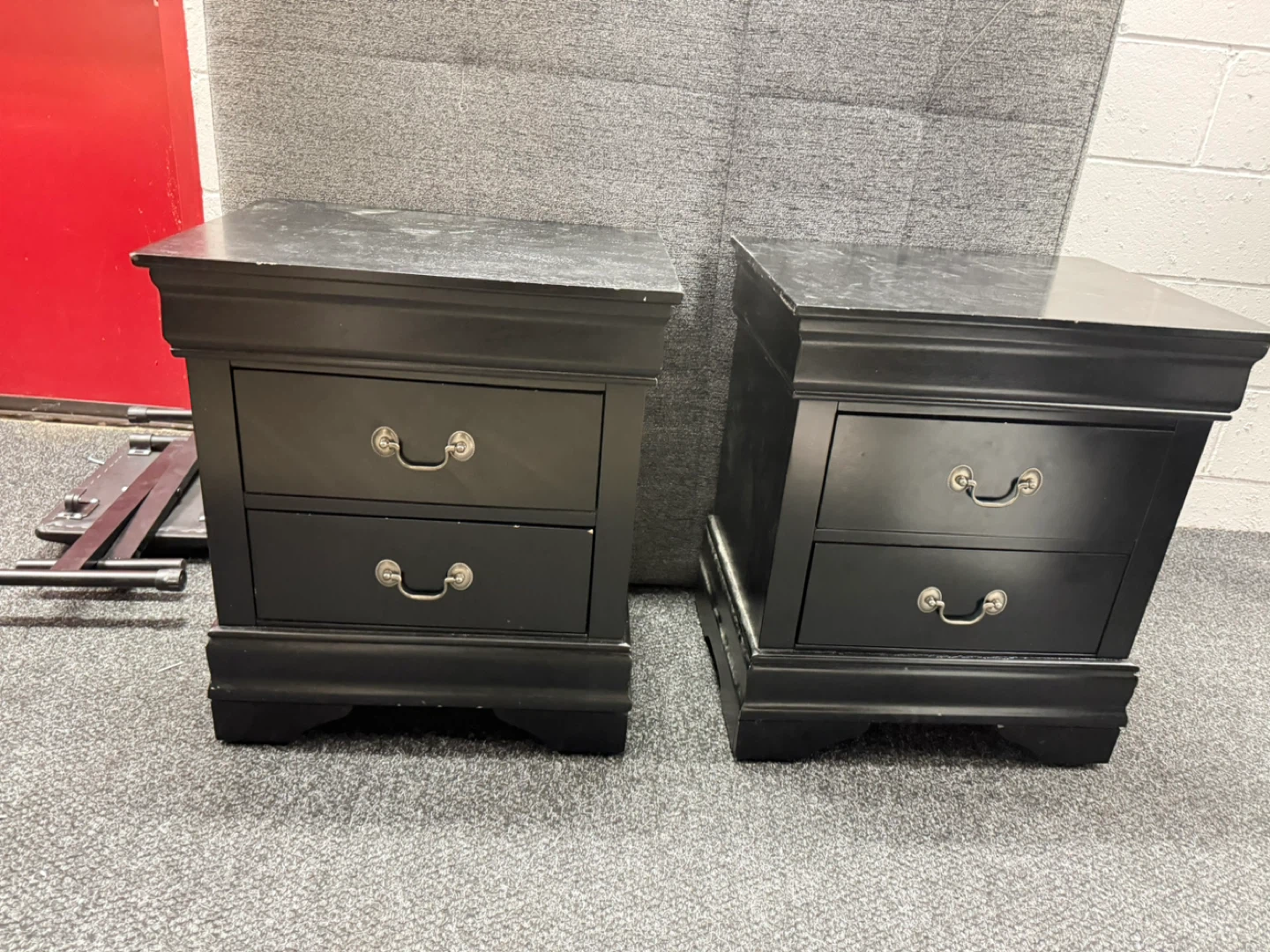 Pair of Black Nightstands - photo 2