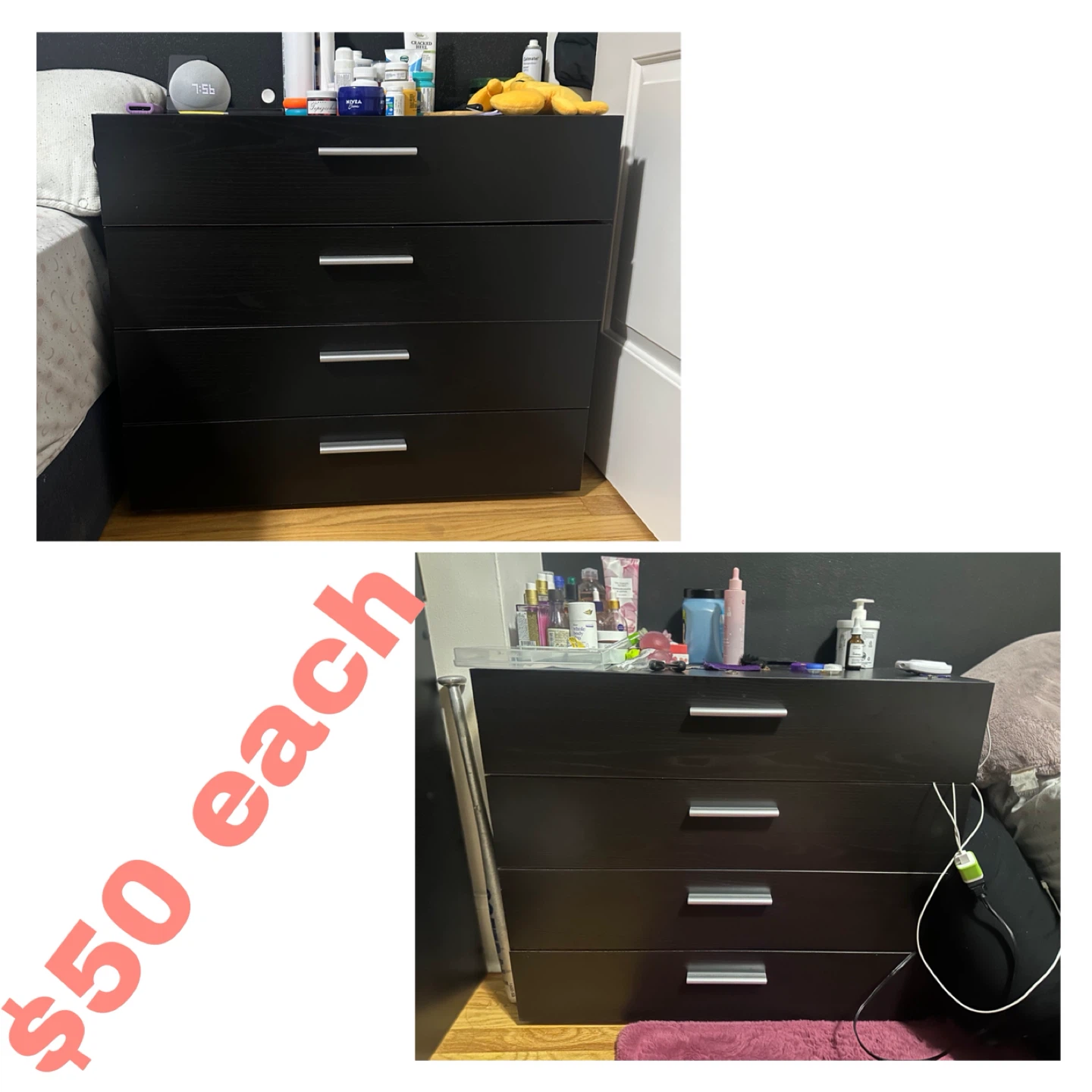 Black 4-Drawer Dresser