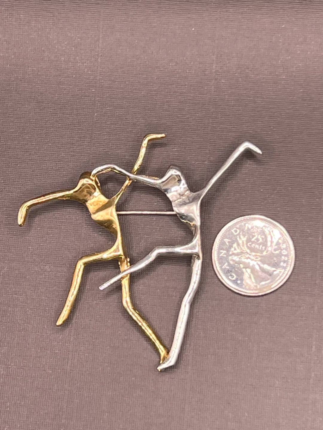 Dancing Figure Brooch - Gold & Silver Tone - photo 5