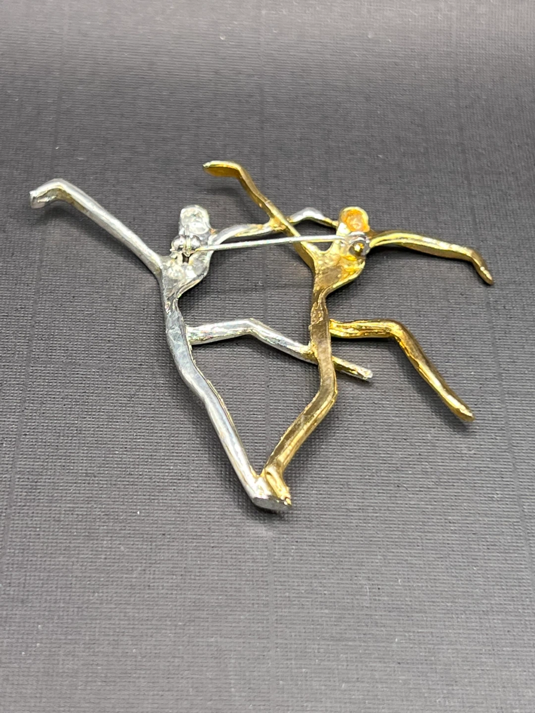 Dancing Figure Brooch - Gold & Silver Tone - photo 3