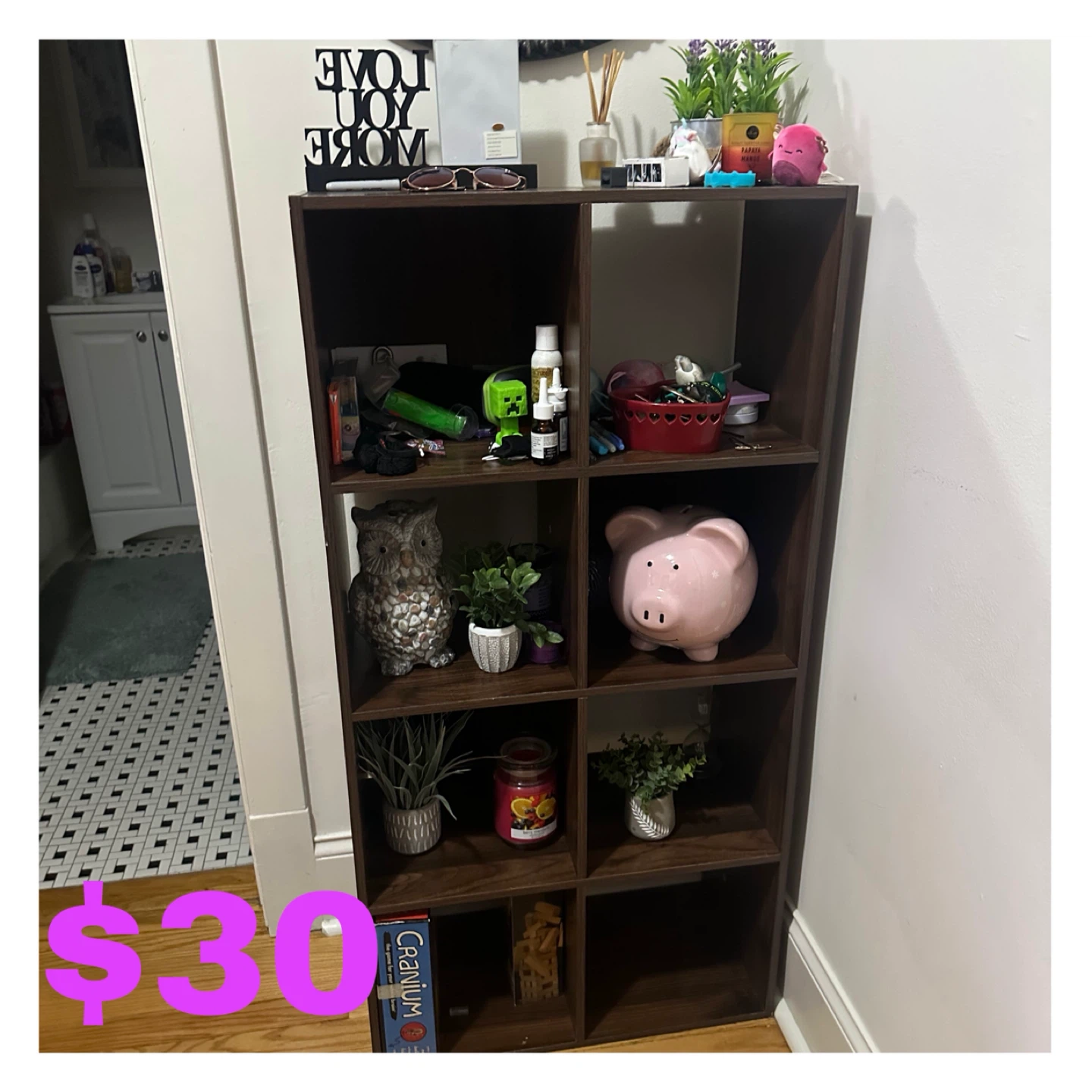 Brown 8-Cube Storage Shelf
