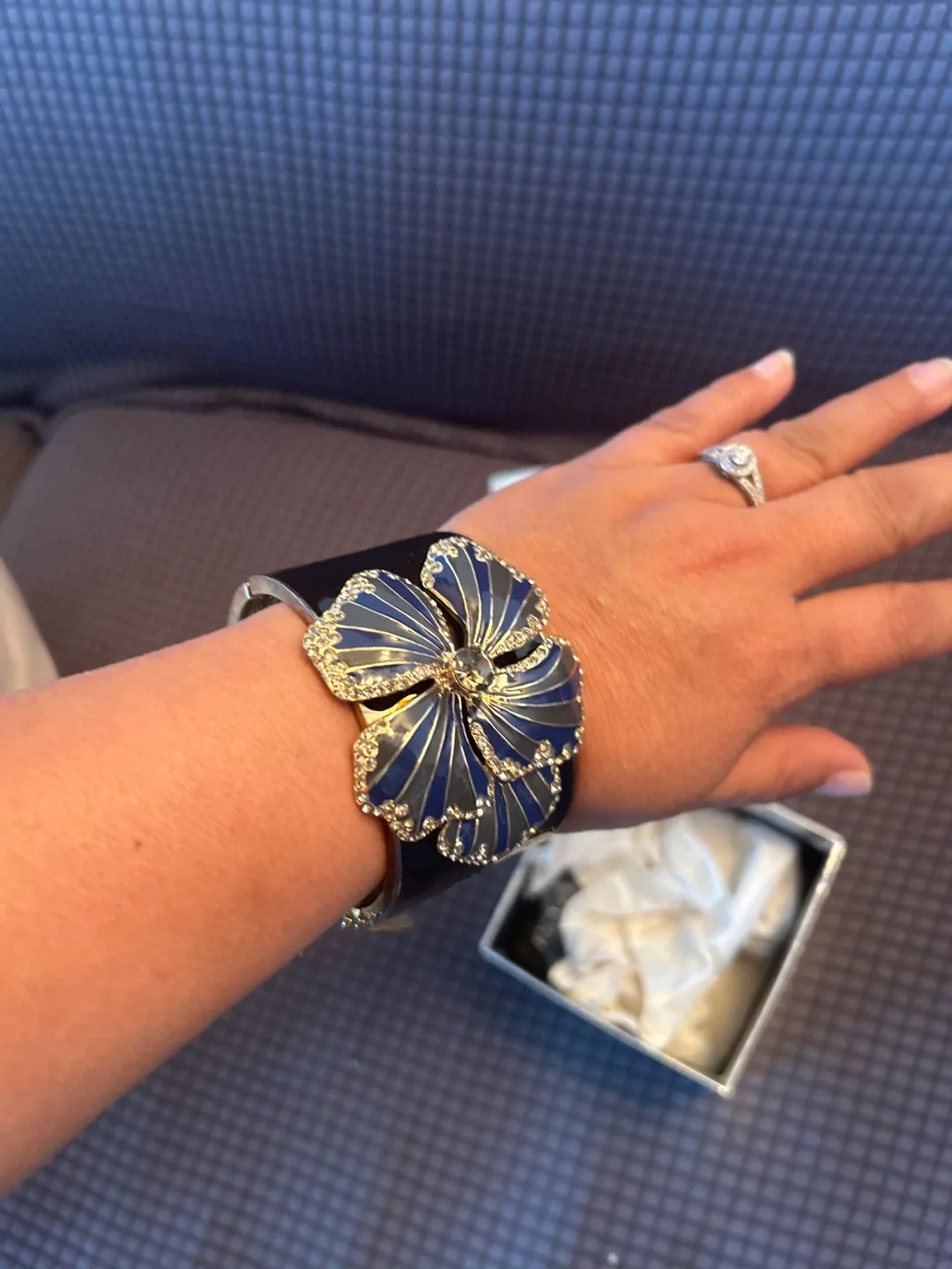 J. Crew Cuff Bracelet with Flower Detail image indicator(3)