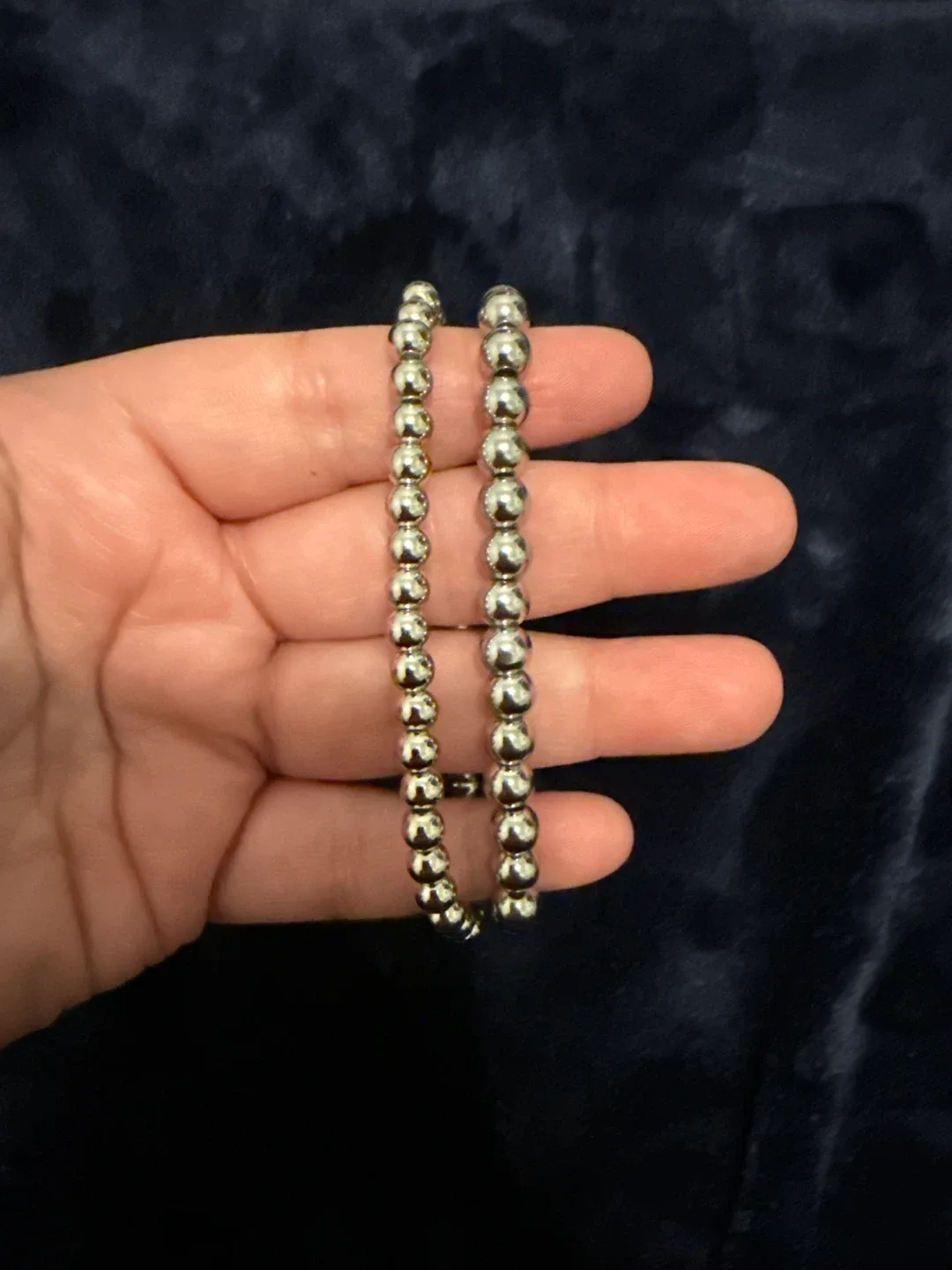 Silver Beaded Bracelets - Set of 2 image indicator(2)