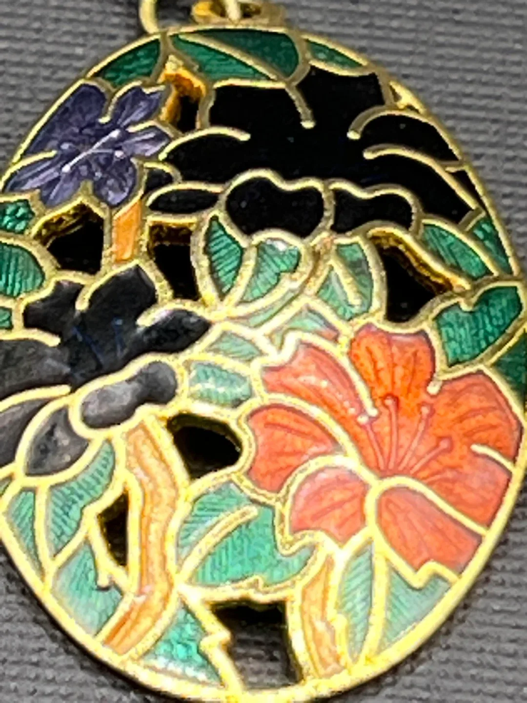 Vintage Floral Cloisonné Earrings image indicator(2)