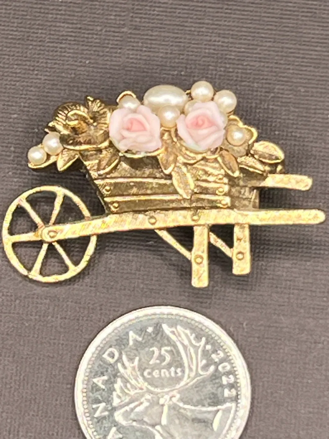 Vintage Wheelbarrow & Pea Pod Brooch Lot image indicator(5)