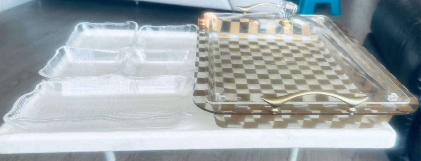 Decorative Serving Trays - Checkered and Glass - photo 3
