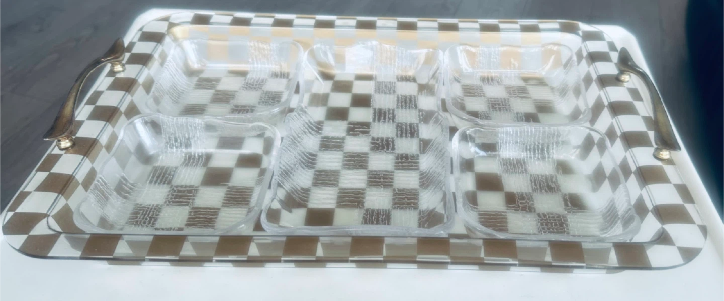 Decorative Serving Trays - Checkered and Glass - photo 4