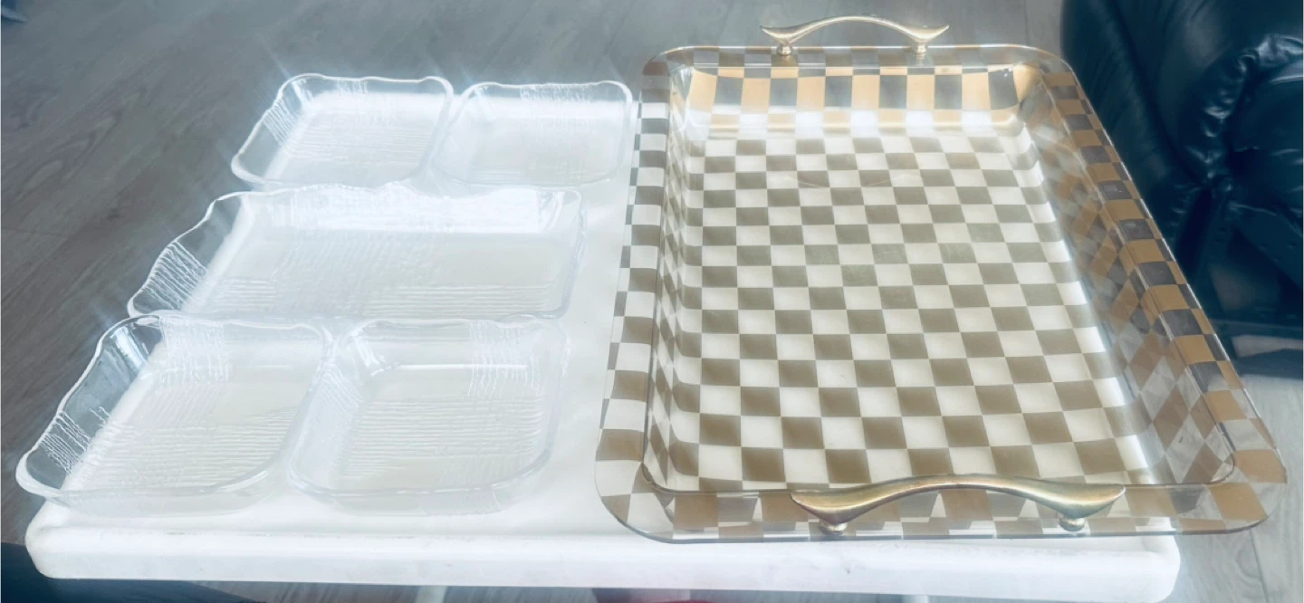 Decorative Serving Trays - Checkered and Glass - photo 2