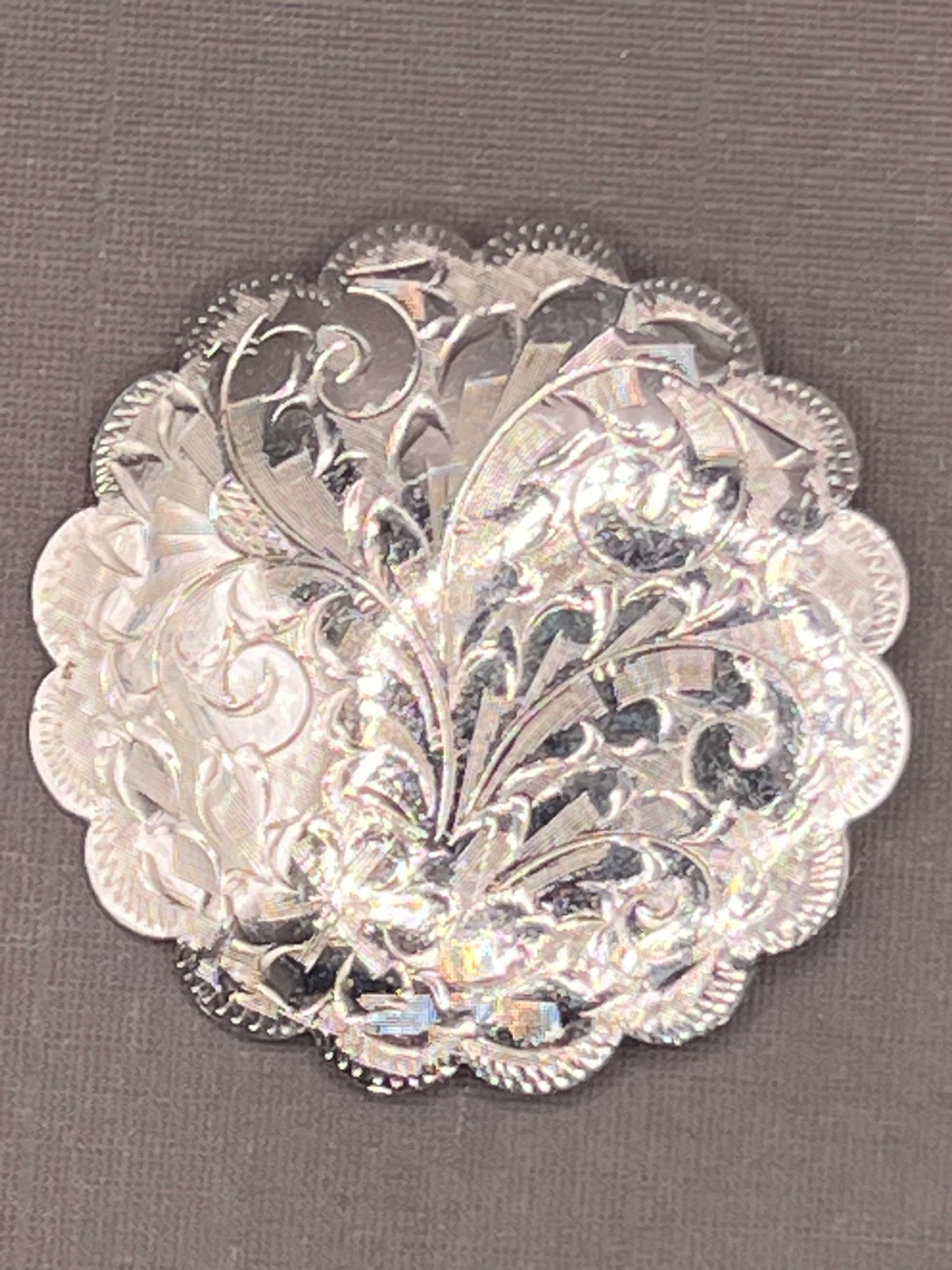 Vintage Sterling Silver Floral Brooch