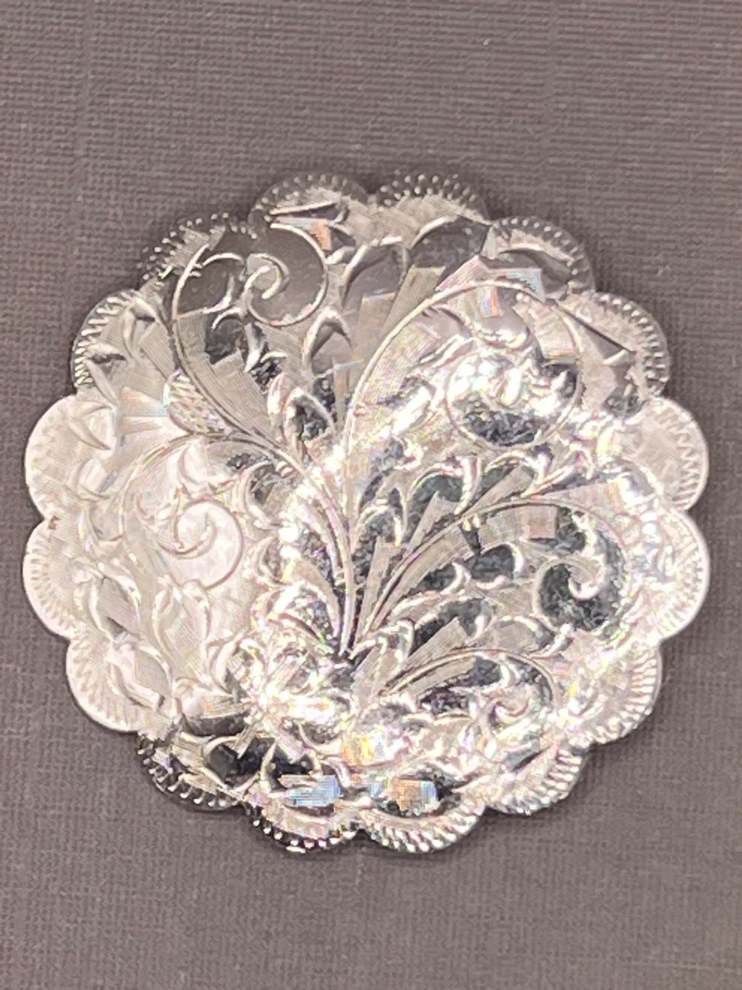 Vintage Sterling Silver Floral Brooch thumbnail