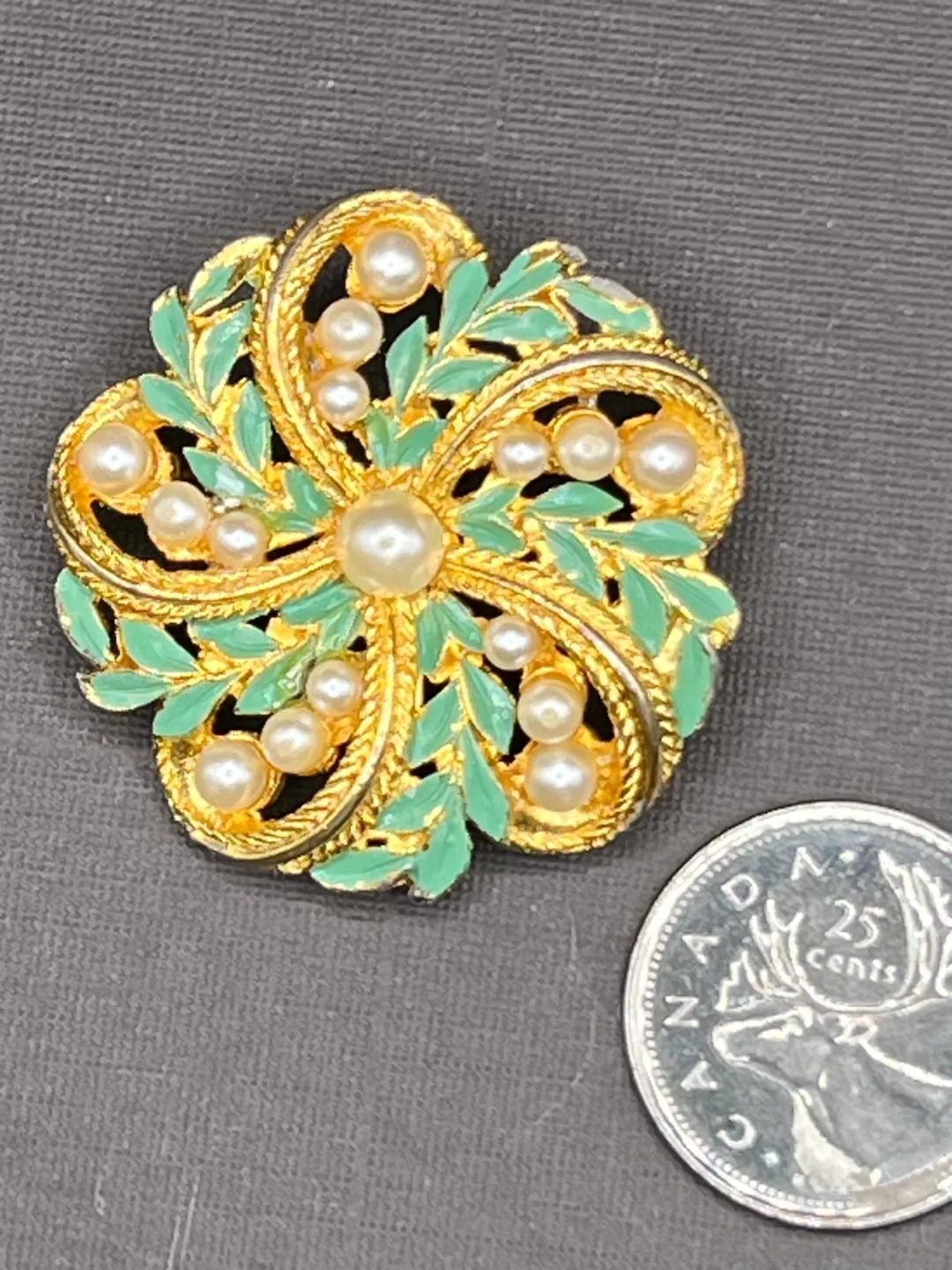 Vintage Monet Gold Tone Brooch Set image indicator(2)