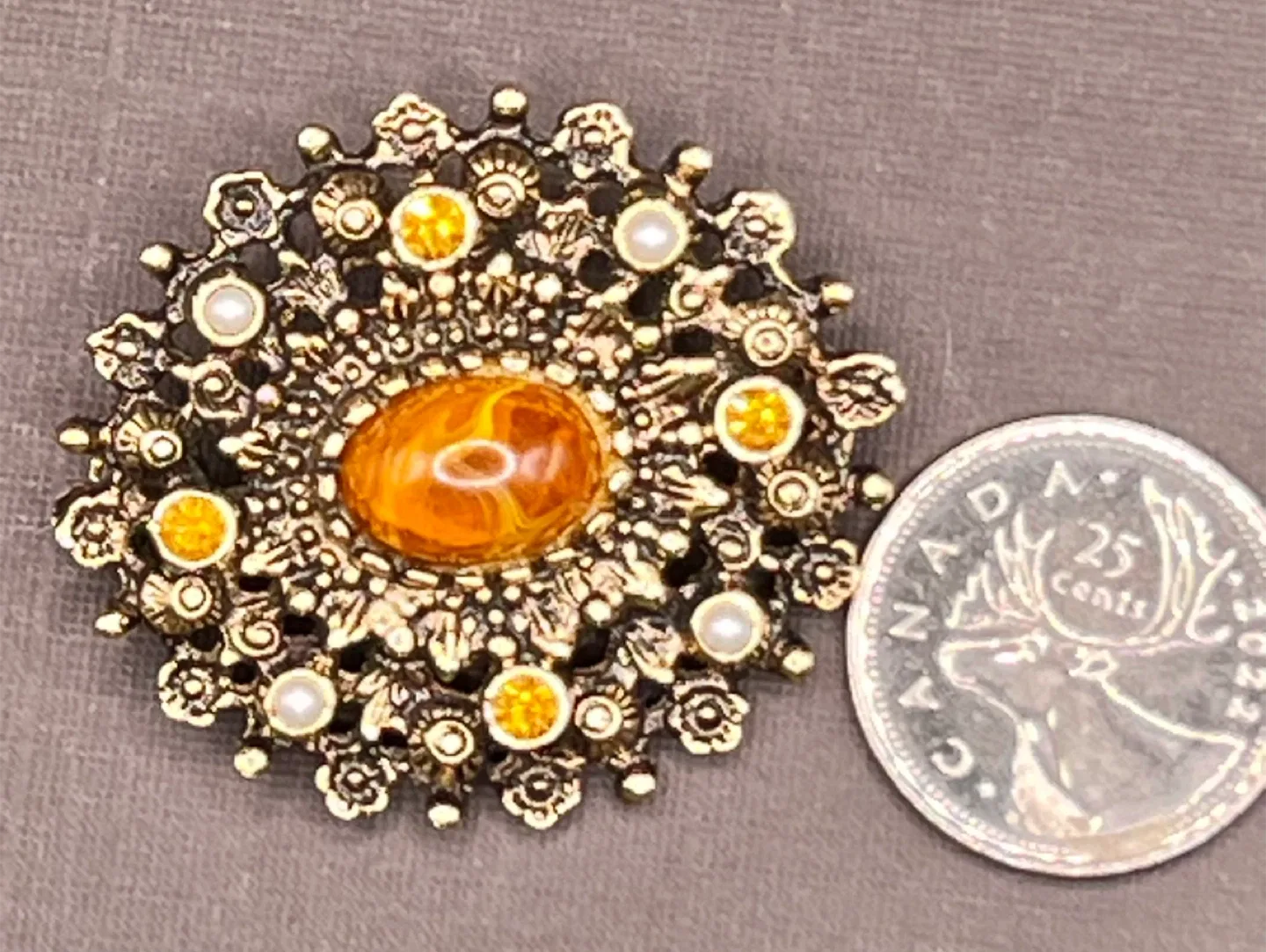 Vintage Monet Gold Tone Brooch Set image indicator(3)