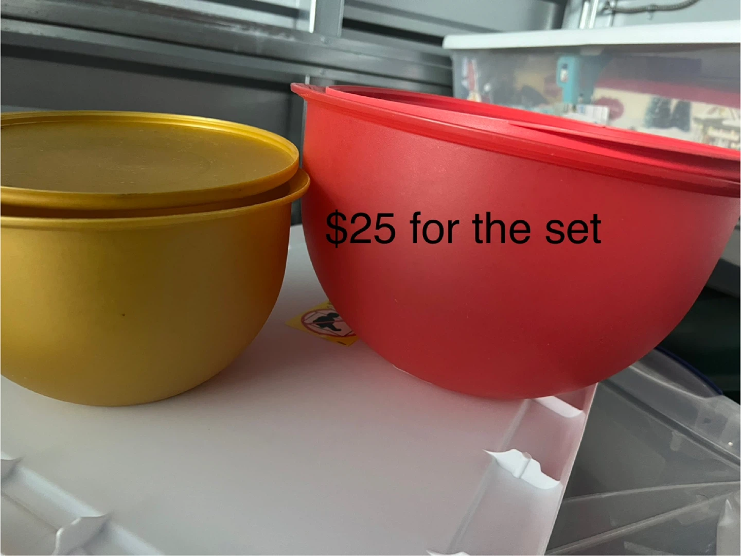 Tupperware Bowls Set - Red and Yellow