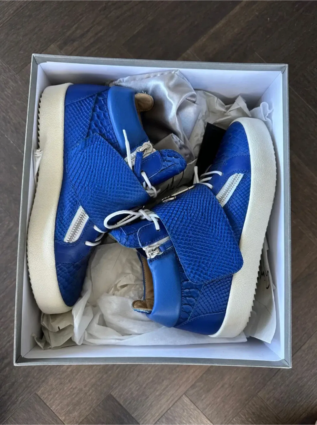 Giuseppe Zanotti Blue Leather High-Top Sneakers image indicator(2)