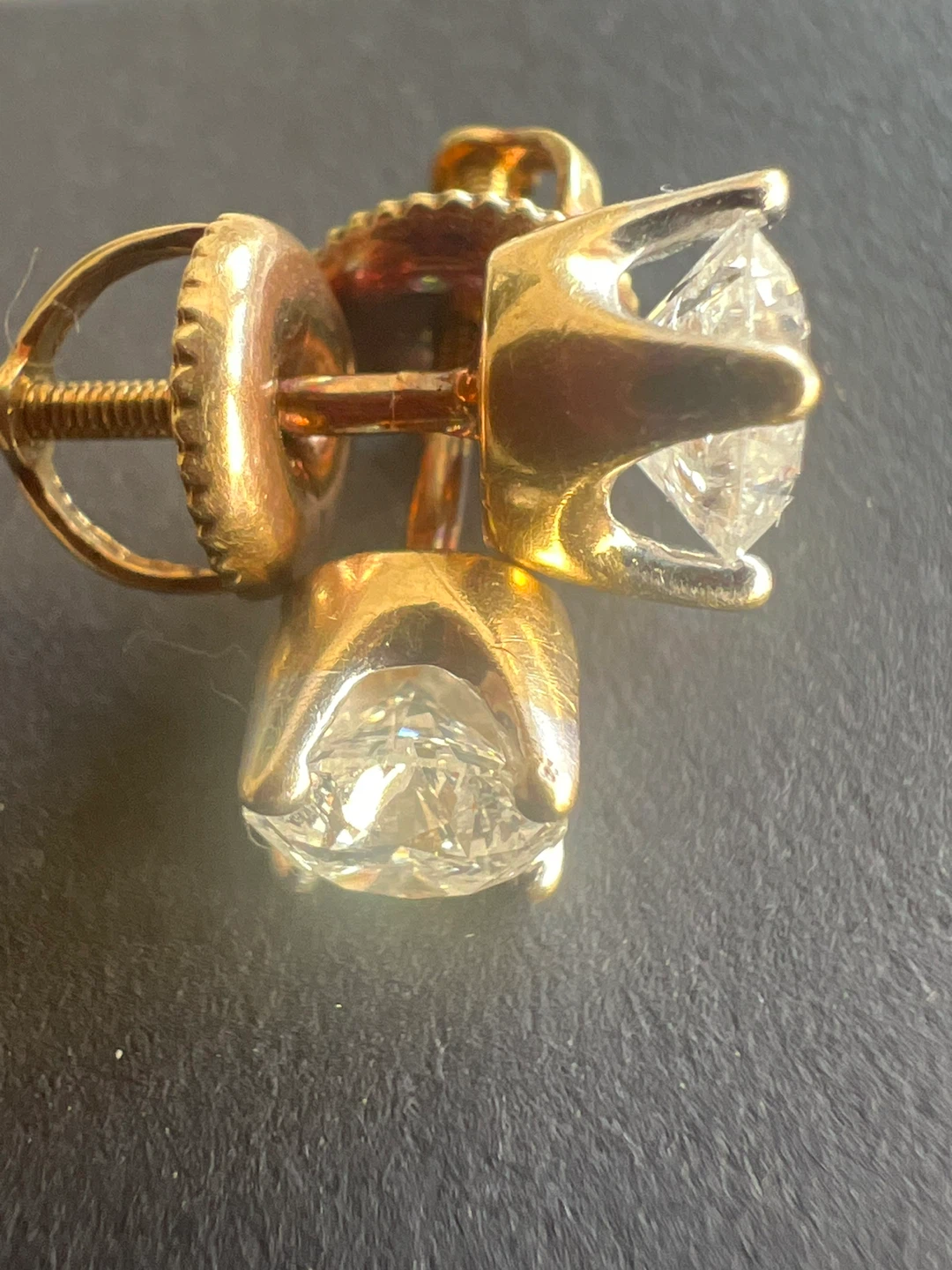 14k Gold Diamond Earrings, 1.00ct Total Weight