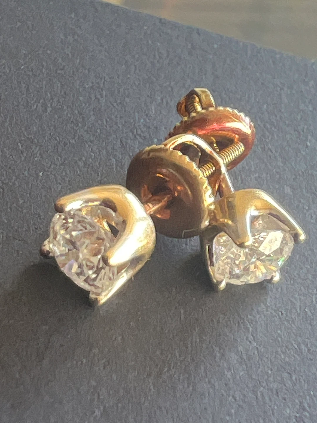 14k Gold Diamond Earrings, 1.00ct Total Weight - photo 2