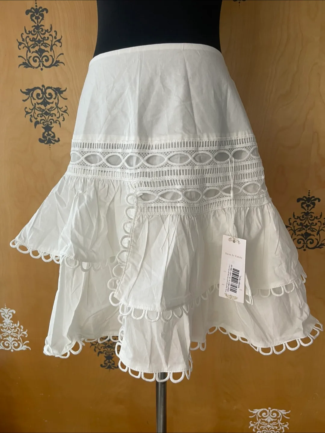 NWT Crochet Embroidered Cotton Crop Top Skirt Set image indicator(9)