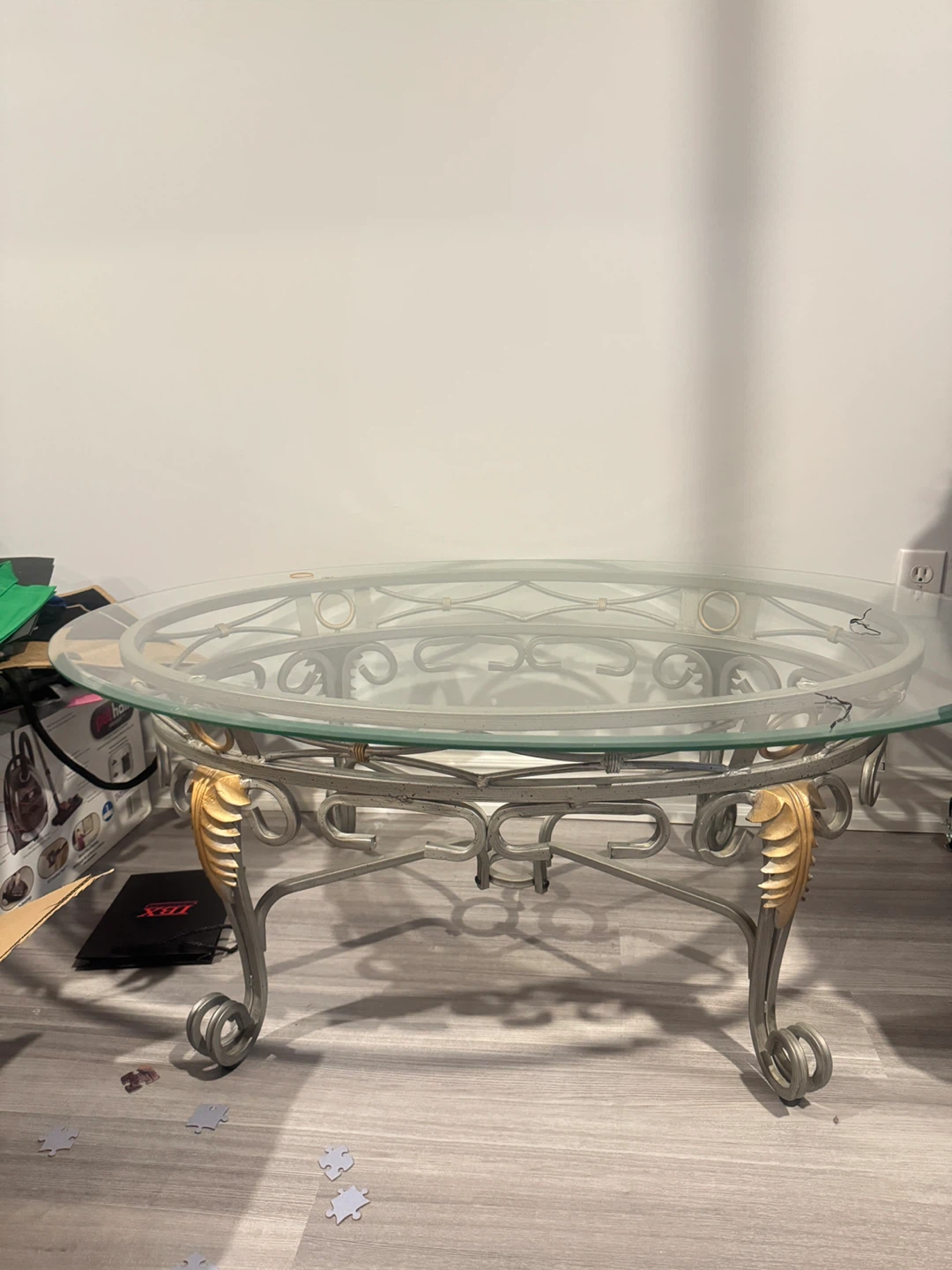 Oval Glass Top Coffee Table