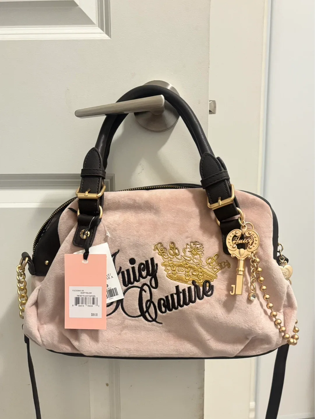 Juicy Couture Pink Velour Satchel Bag thumbnail