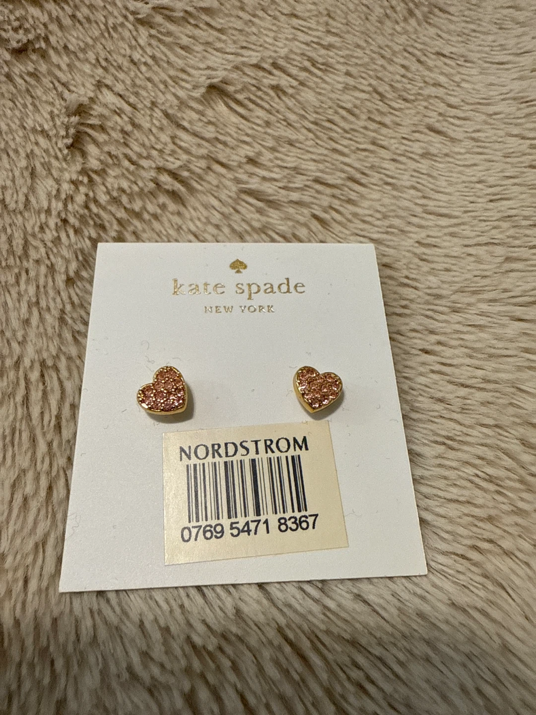 Kate Spade Pink Heart Stud Earrings - New