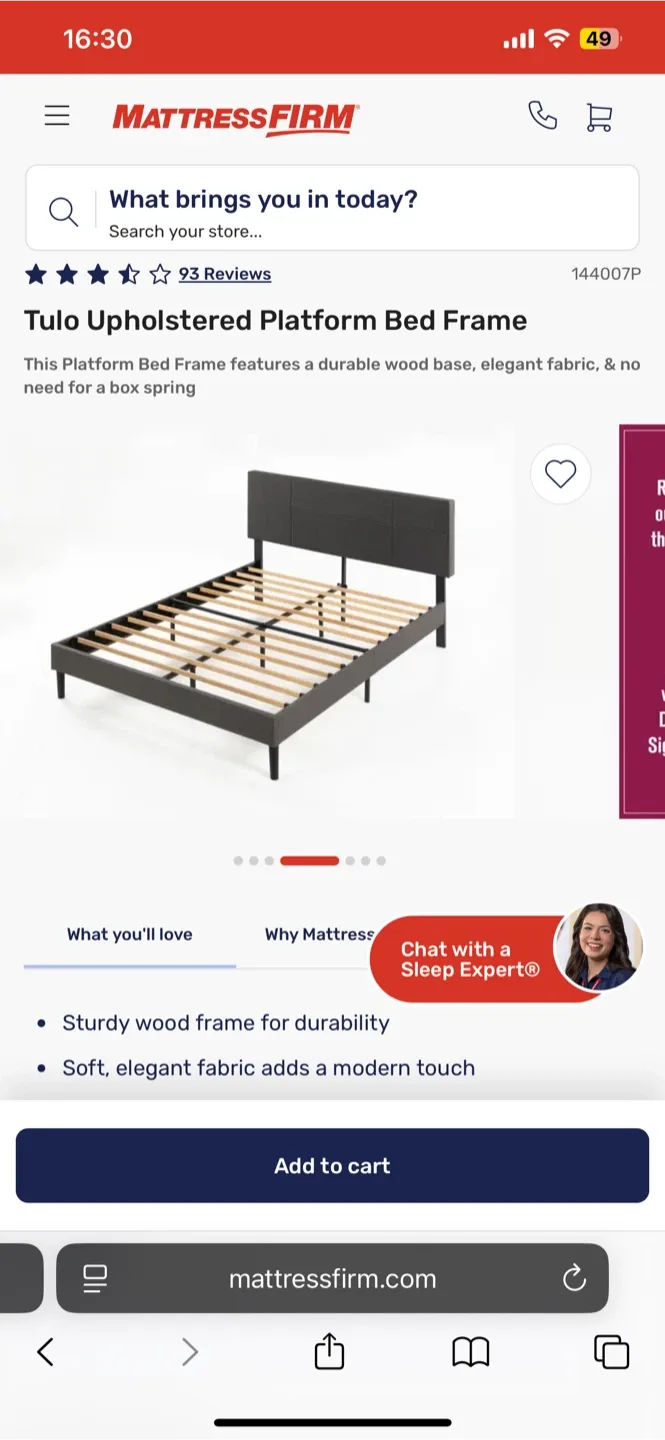 Tulo Upholstered Platform Bed Frame - The Art Of Living thumbnail
