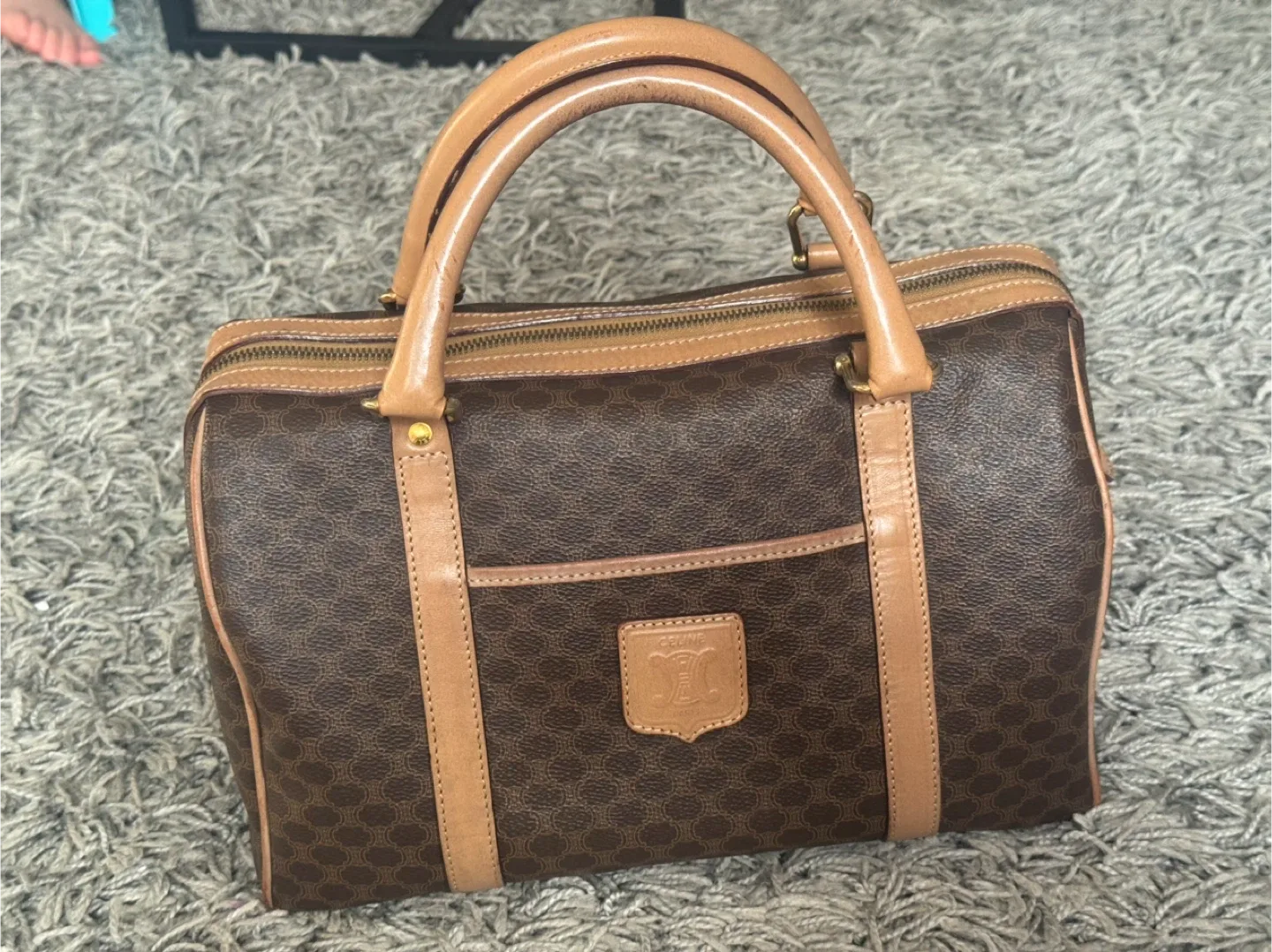 Celine  Brown macadam Boston bag 32cm thumbnail